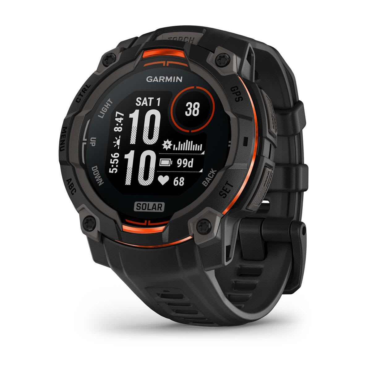Garmin Instinct 3 Solar Outdoor Smartwatch - 45mm, Black/Black