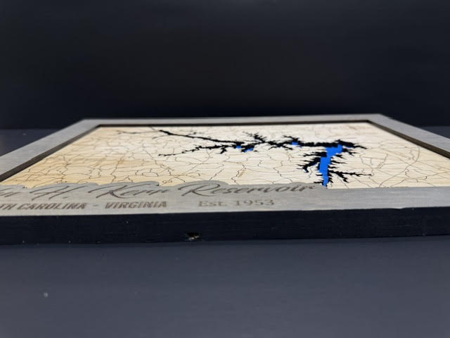 3 Layer Kerr Lake Map 12x16 Gray