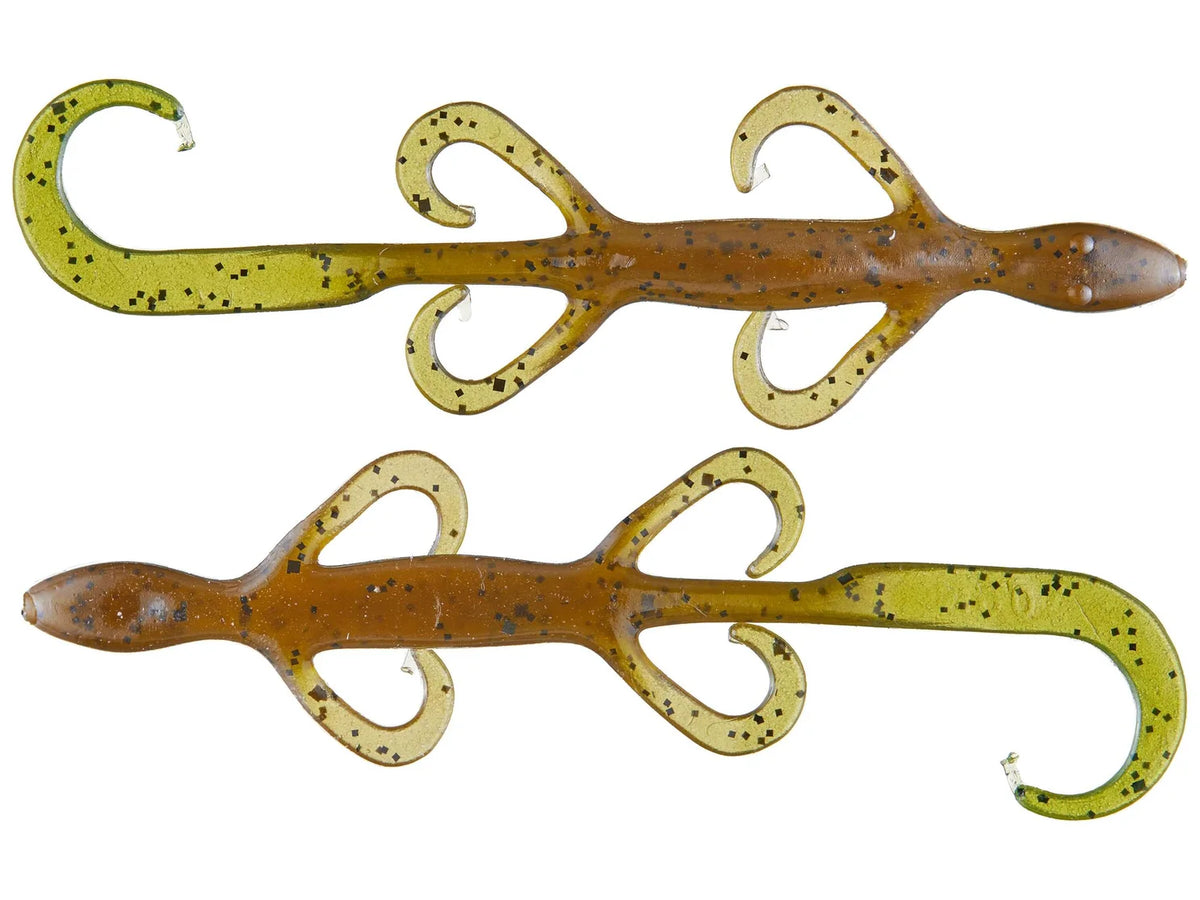 Zoom Lizard 6" soft plastic lizard in Green Pumpkin Chartreuse