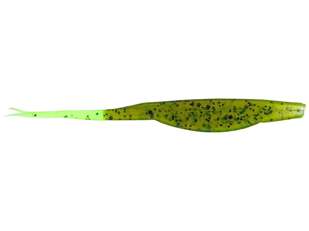 Zoom Super Fluke 5.25" soft plastic soft jerkbait in Watermelon Chartreuse