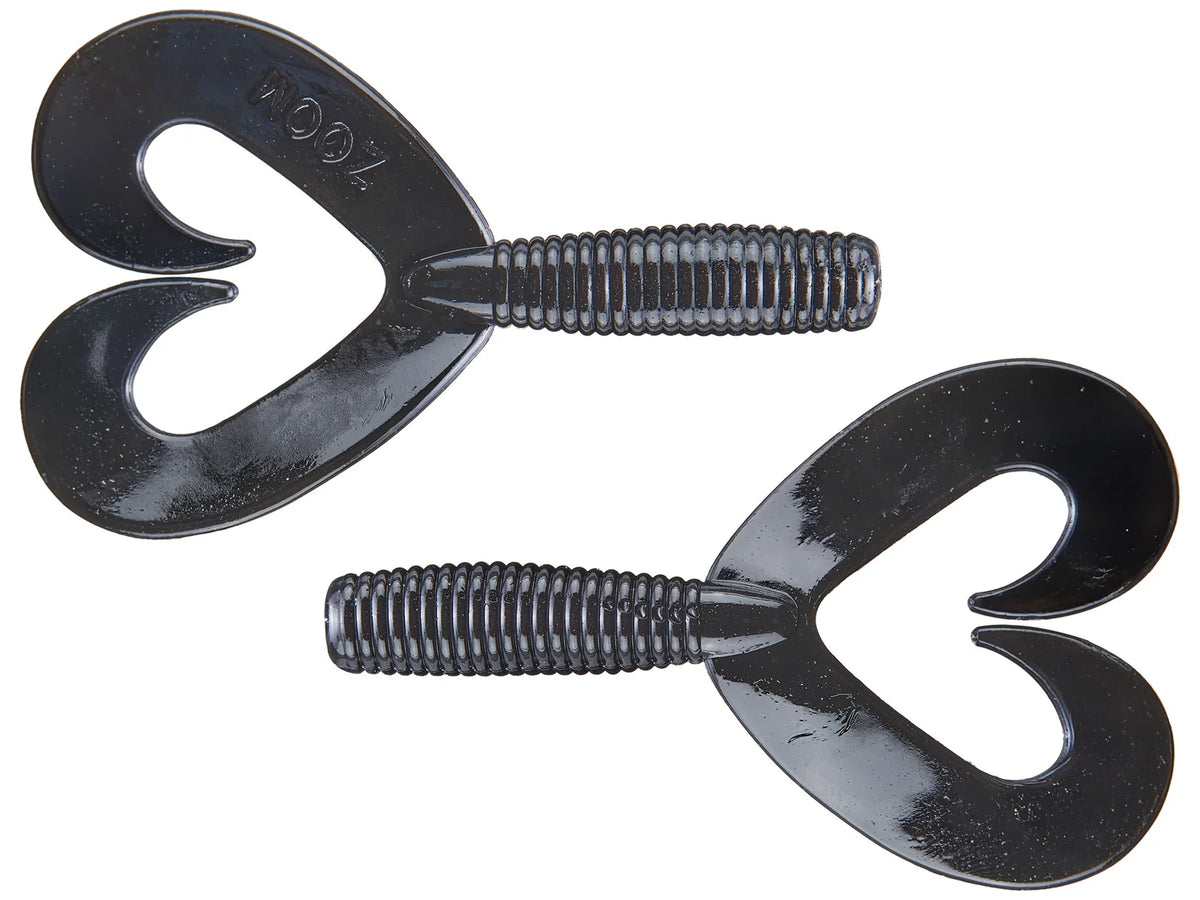 Zoom Fat Albert Twin Tail 3.5" soft plastic grub in Black