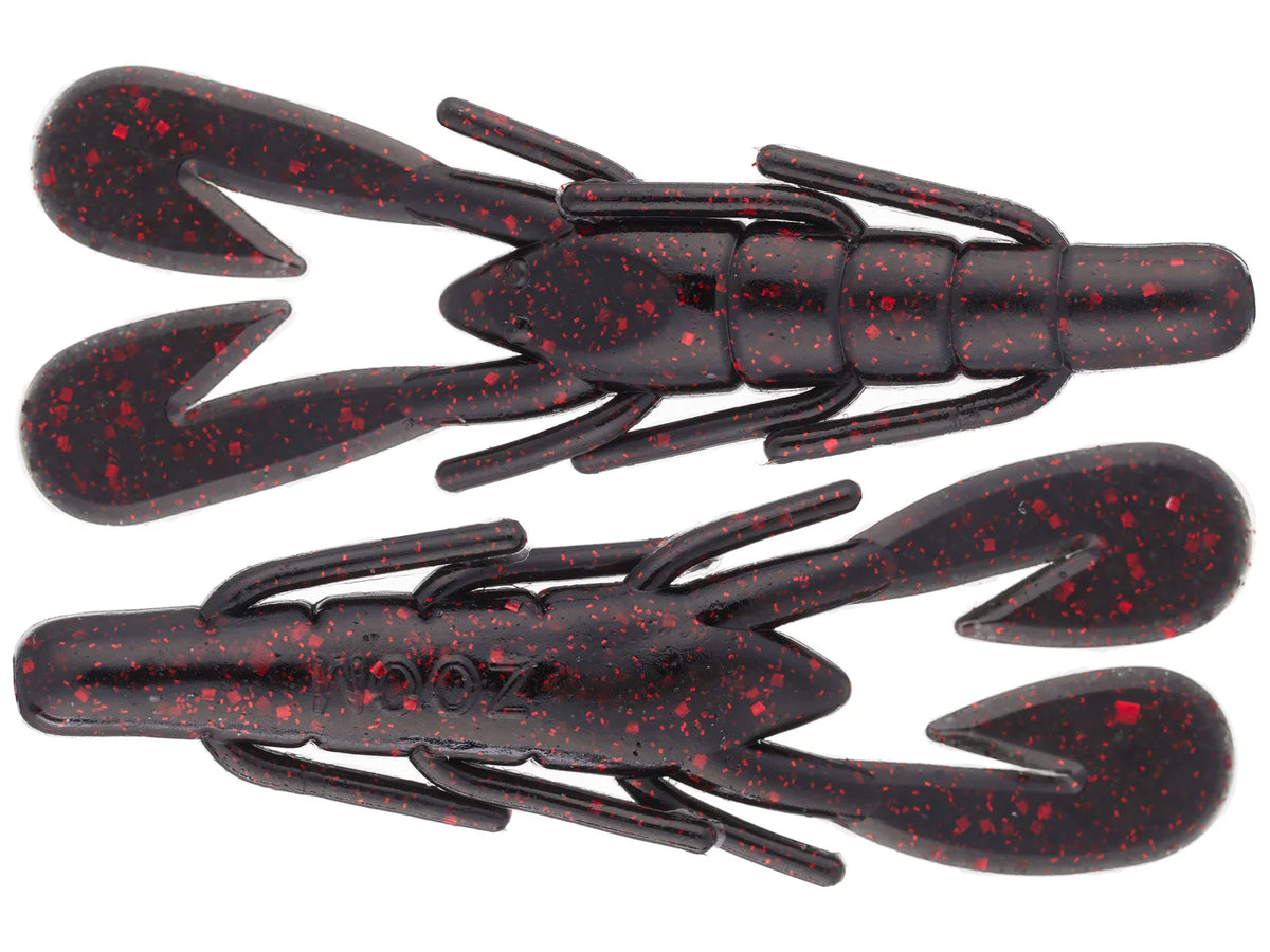 Zoom Ultra-Vibe Speed Craw 3.5" soft plastic craw in Black Red Glitter