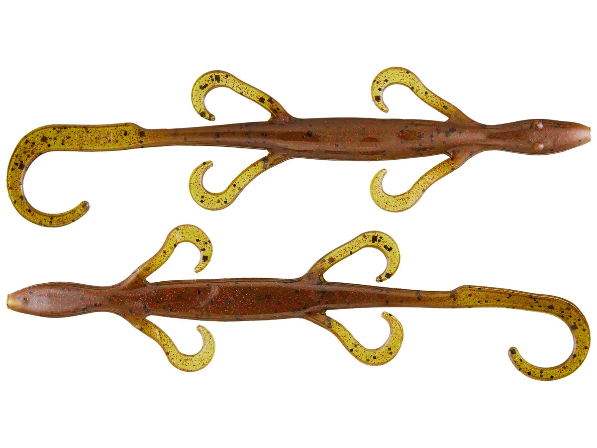 Zoom Lizard 8" Magnum soft plastic lizard in Green Pumpkin Red