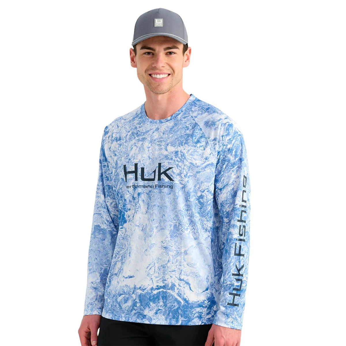 Huk Mens Pursuit Mossy Oak Printed Ls Crew additional view 2