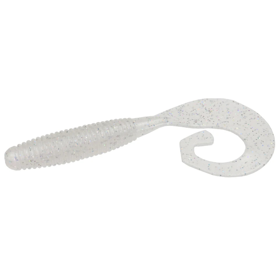 Zoom Tab Tail Grub 4" soft plastic grub in Silver Rainbow