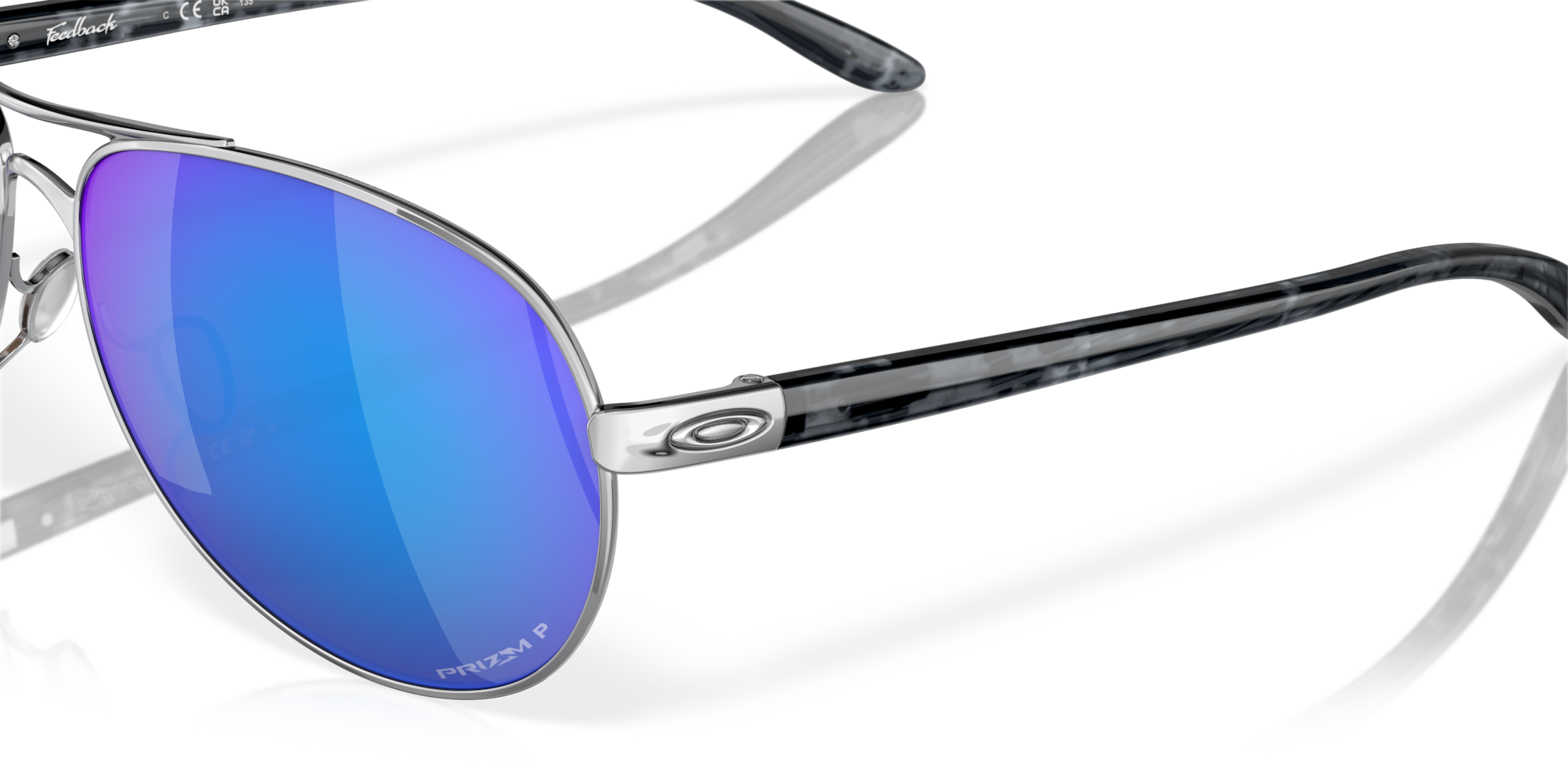 Oakley Feedback Polished Chrome w/ PRIZM Sapphire Polarized