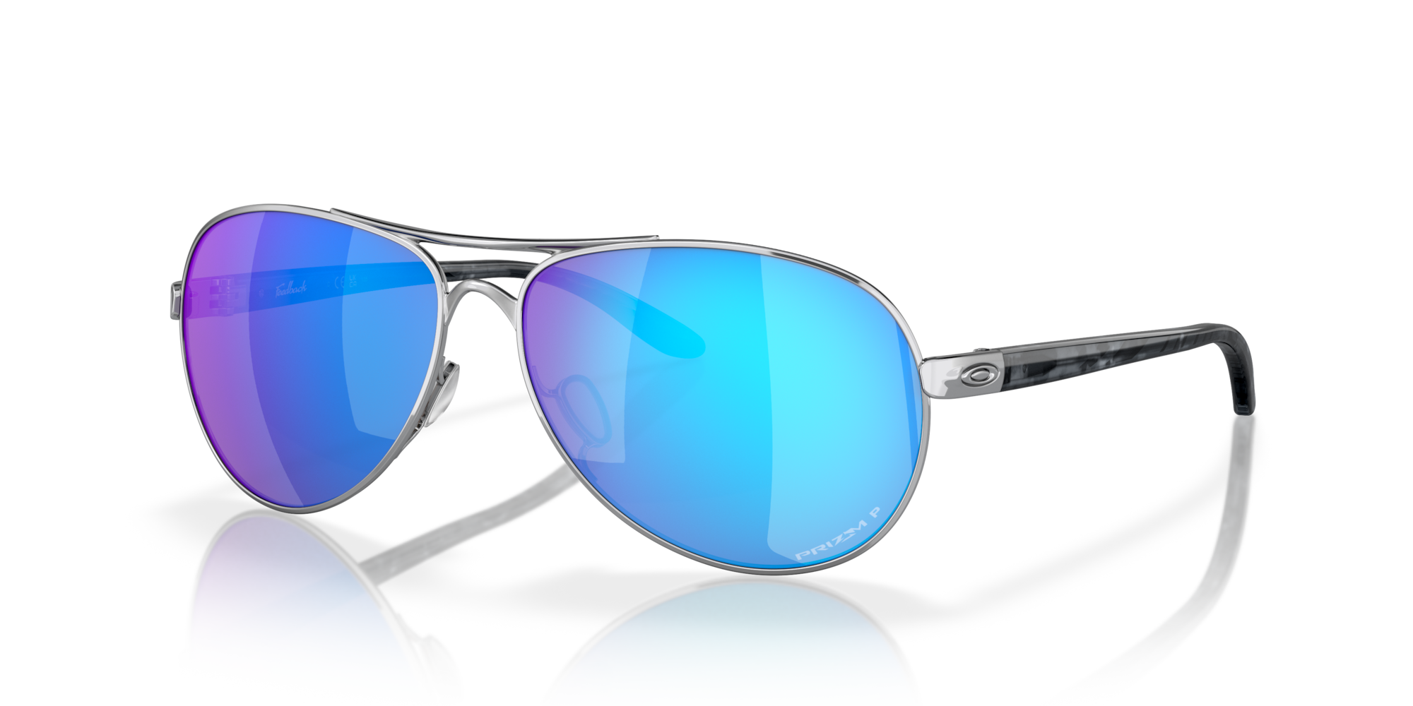 Oakley Feedback Polished Chrome w/ PRIZM Sapphire Polarized