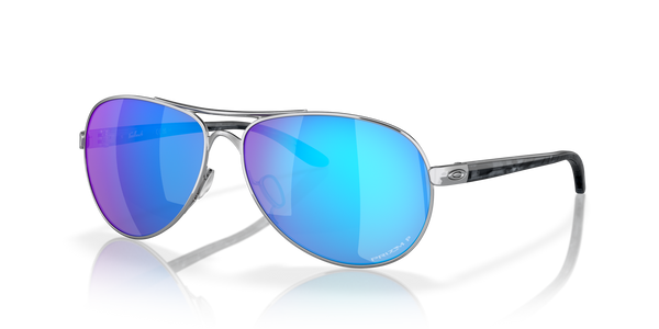 Oakley Feedback Sunglasses, Polished Chrome with PRIZM Sapphire Polarized