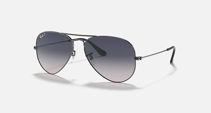 Ray-Ban AVIATOR Gunmetal w/ Blue Gray Gradient