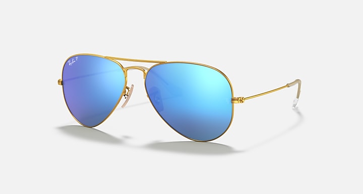 Ray-Ban AVIATOR Gold w/ Blue Flash