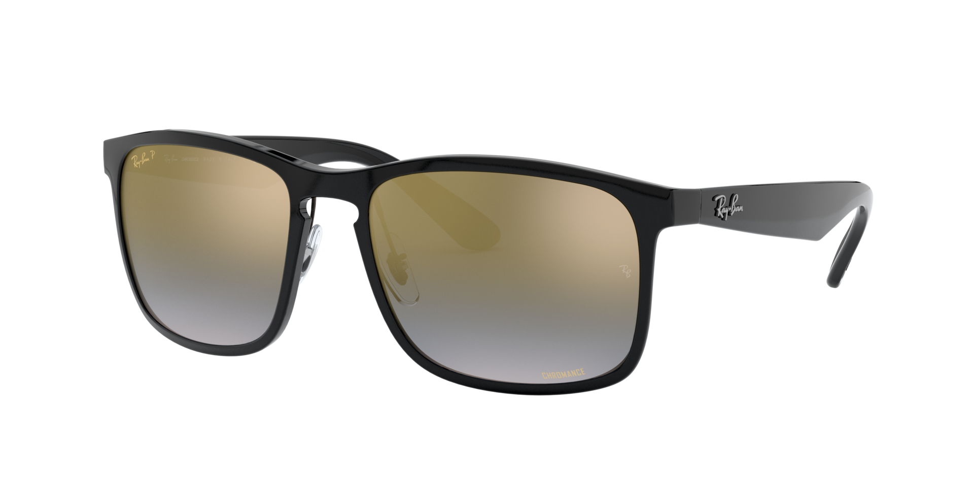 Ray-Ban Black Blue Mirror Gold Gradient Polarized