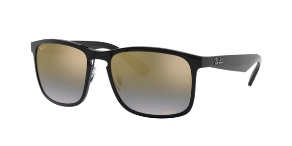 Ray-Ban Black Blue Mirror Gold Gradient Polarized