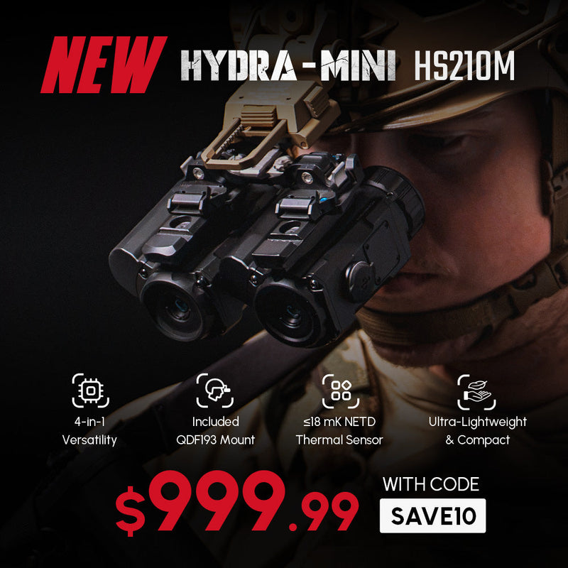 DNT HYDRA Mini helmet mount thermal monocular, scope and clip-on