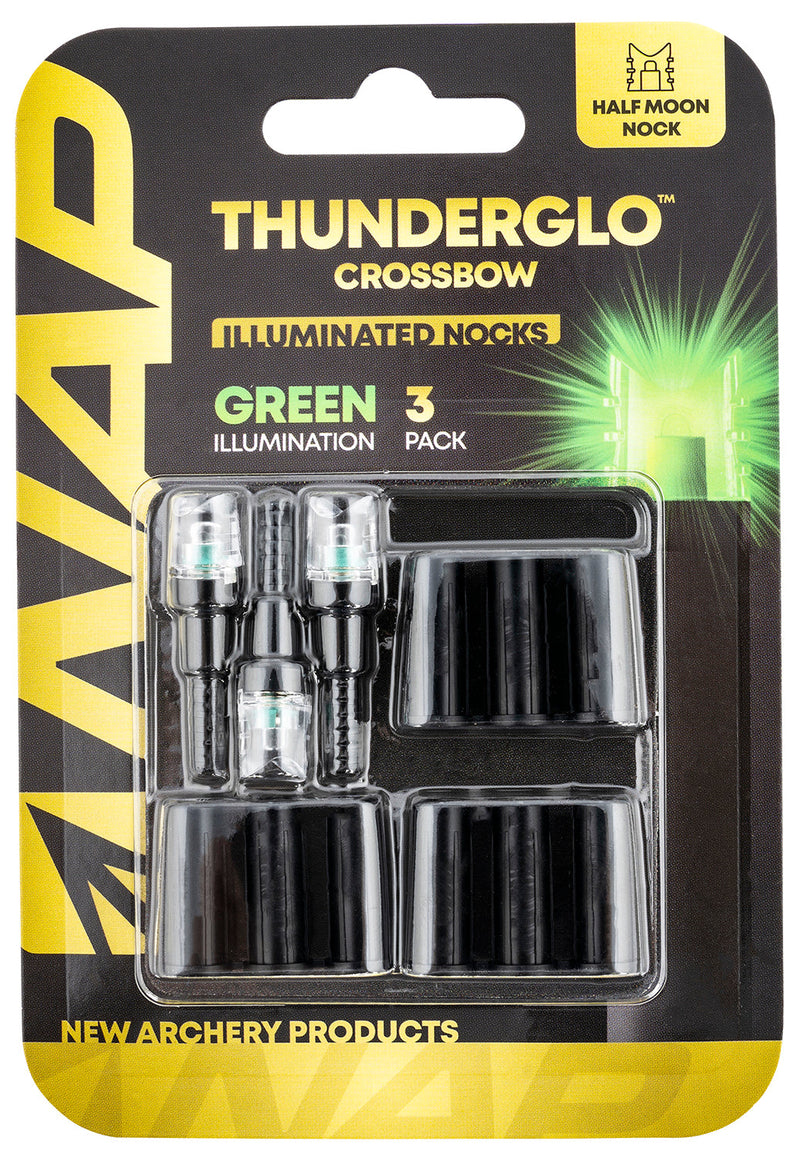 NAP Thunderglo Illuminated Crossbow Nock, Green Half Moon, 3-Pack