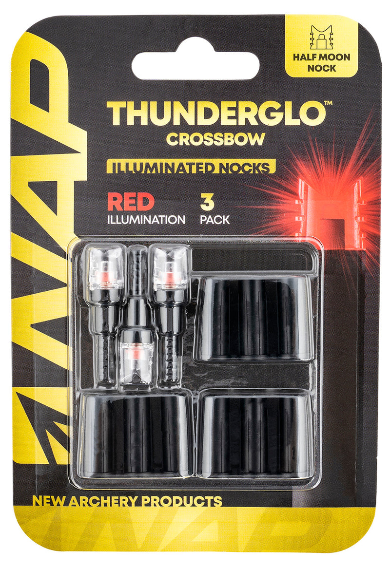 NAP Thunderglo Illuminated Crossbow Nock, Red Half Moon, 3-Pack