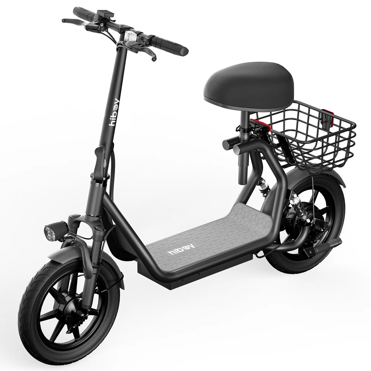 Hiboy U2 Electric Scooter Black with Seat and Basket