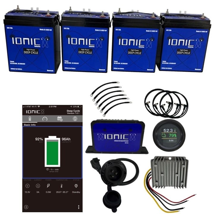 Ionic Lithium 36V 108Ah GC2 LiFePO4 Golf Cart Bundle | Quadruple