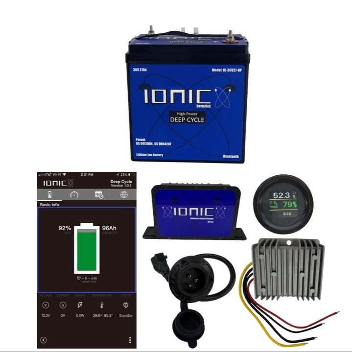 Ionic Lithium 36V 27Ah GC2 LiFePO4 Golf Cart Bundle | Single