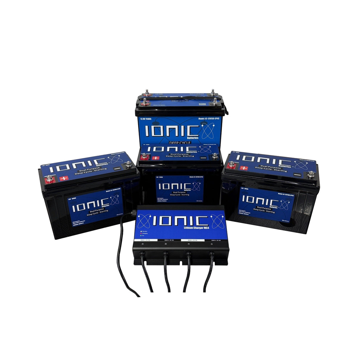 Ionic Lithium 36V Ultimate Bass Boat Bundle | 3x 100Ah + 150Ah Starter