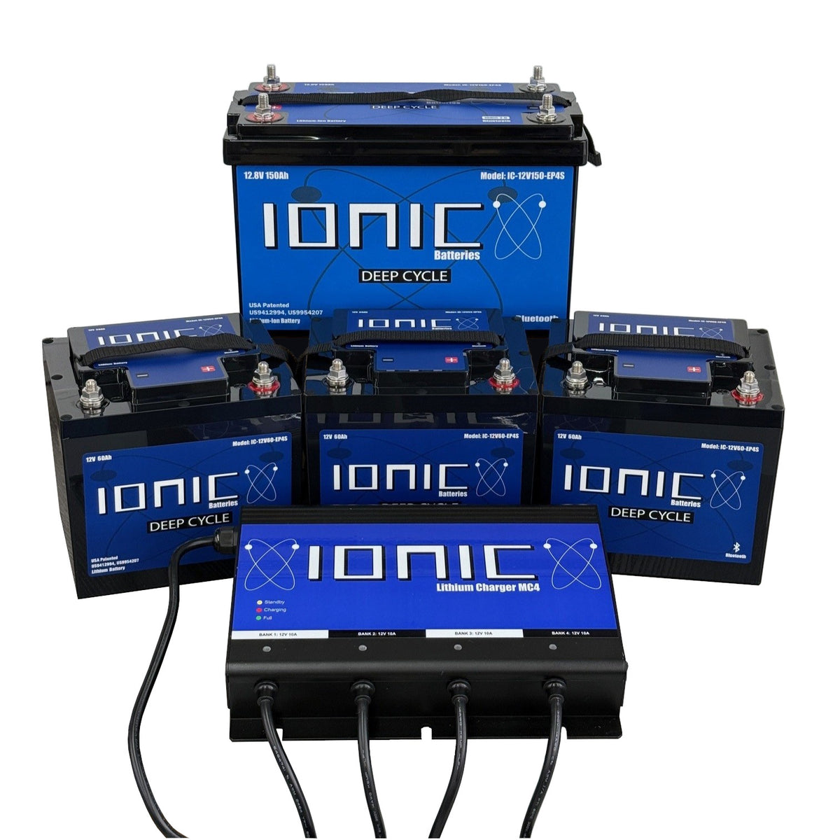Ionic Lithium 36V Lifepo4 Bass Boat Bundle | 3X 60Ah + 150Ah Starter