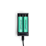 DNT 18650 battery pack with two flat top batteries and charger, view 3