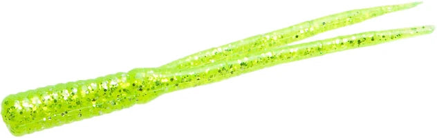 Zoom Split Tail Trailer 4" soft plastic jig trailer in Chartreuse Glitter