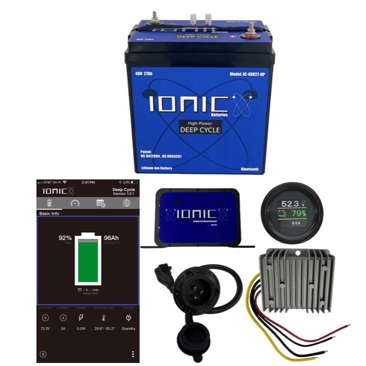 Ionic Lithium 48V 27Ah GC2 LiFePO4 Golf Cart Bundle | Single