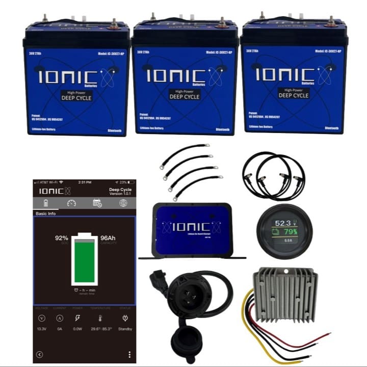 Ionic Lithium 48V 81Ah GC2 LiFePO4 Golf Cart Bundle | Triple