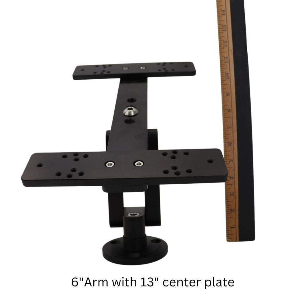 Cornfield Dual Fish Finder / Graph Deck Mount, 6" to 14" Arms