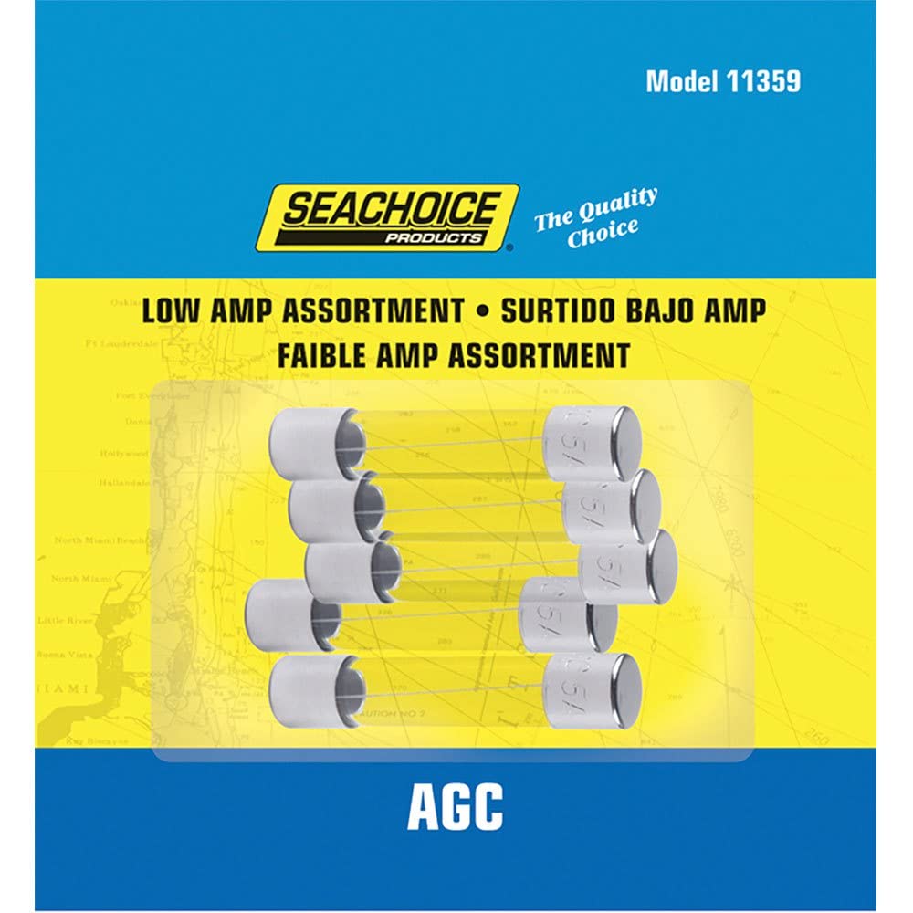 SEACHOICE 5PC LOW AMP AGC GLASS FUSES