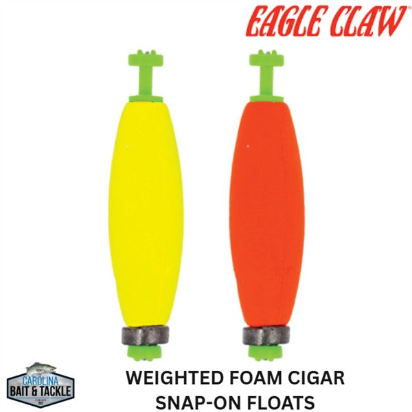 Eagle Claw Weighted Foam Cigar Snap-On Float