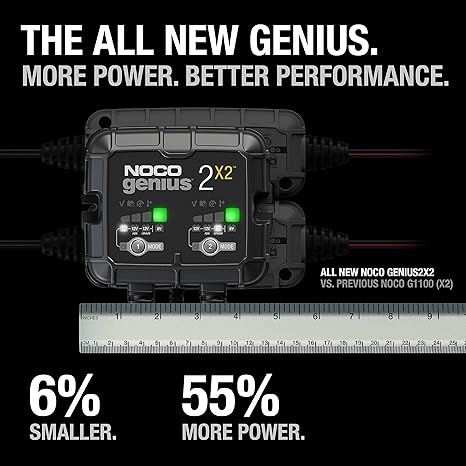Noco GENIUS2X2 Multi-Bank Battery Charger & Maintainer, 4 Amps/2 Banks