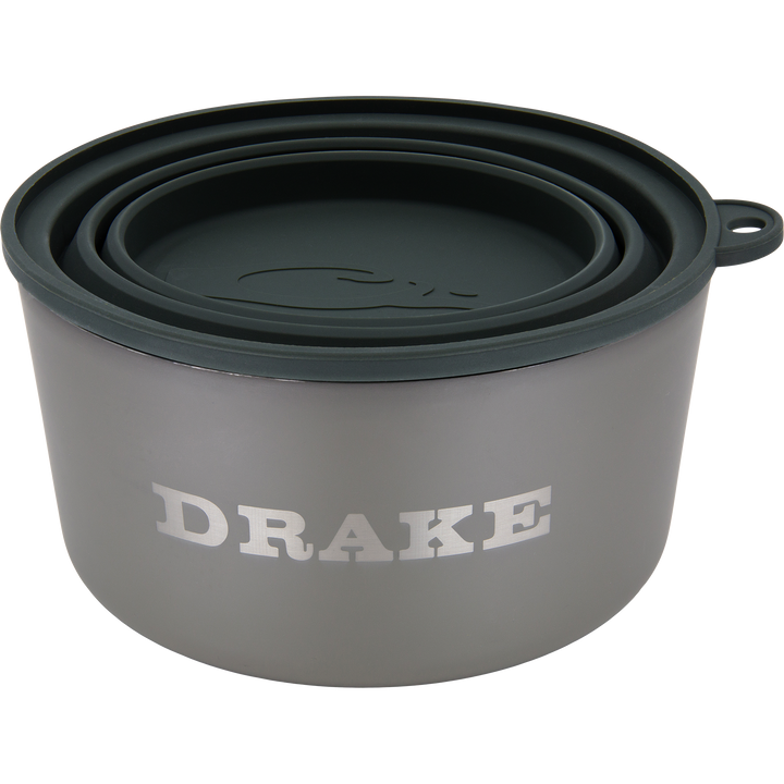 Drake Gun Dog Insulated Stainless Steel Dog Bowl with Lid Crocodile