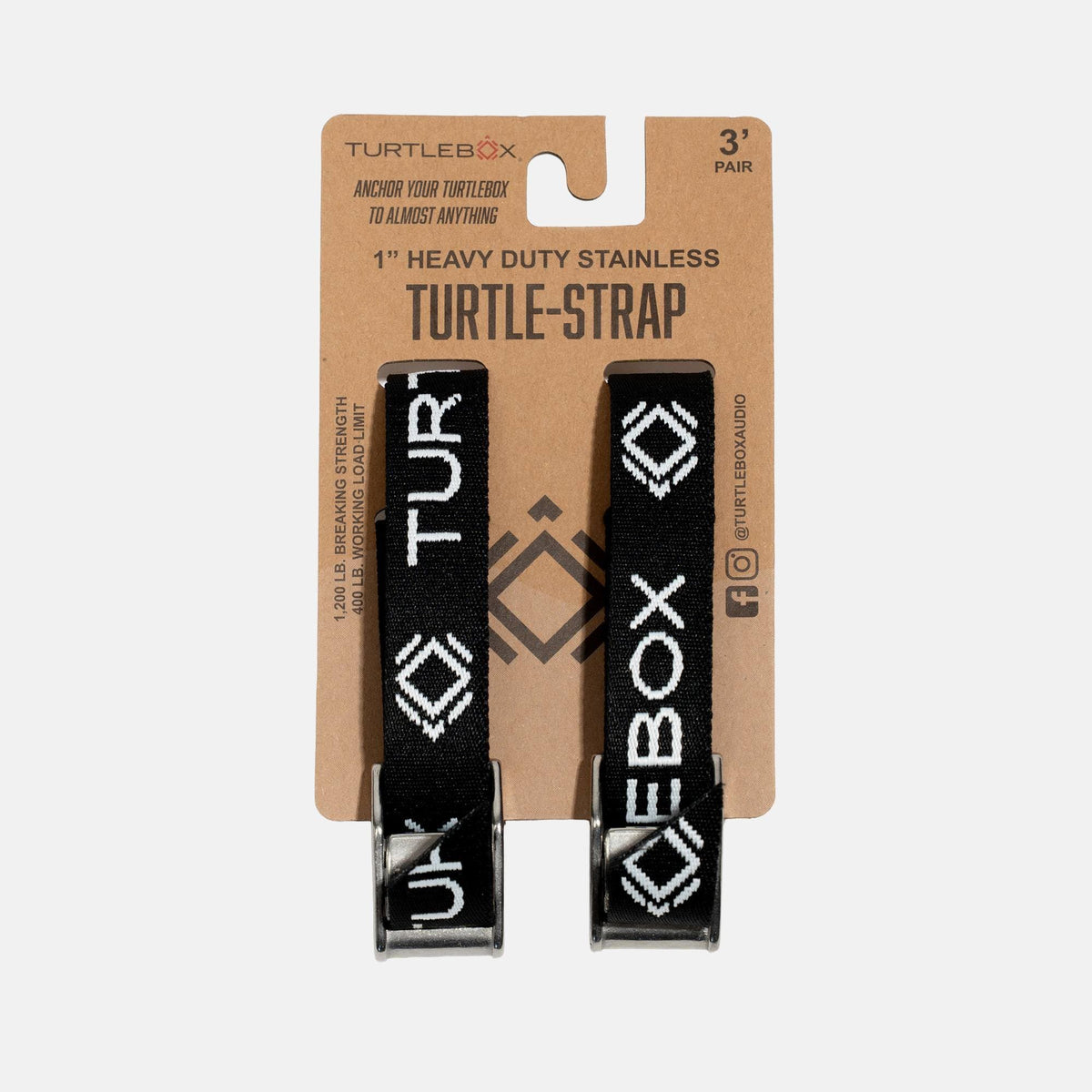 Turtlebox speaker tie down straps, Black