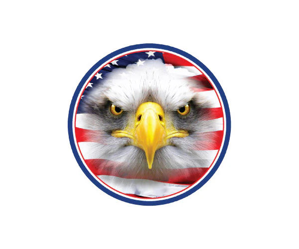 Salty Bones American Flag Eagle Face Sticker 3.8” X 4”