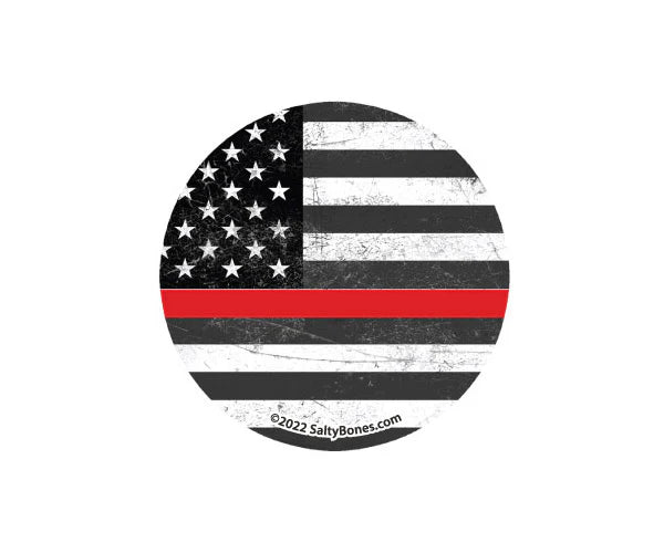 Salty Bones Thin Red Line Sticker 3.8” X 4”