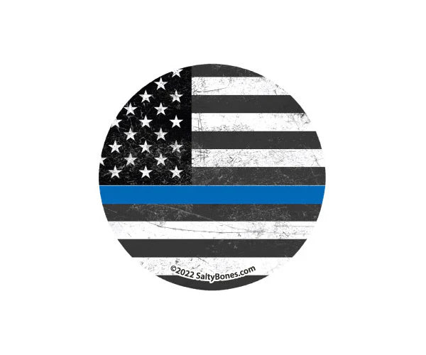 Salty Bones Thin Blue Line Sticker 3.8” X 4”