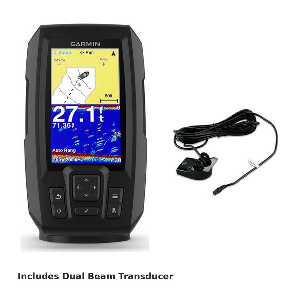 Garmin STRIKER Plus 4 fish finder with dual beam transducer