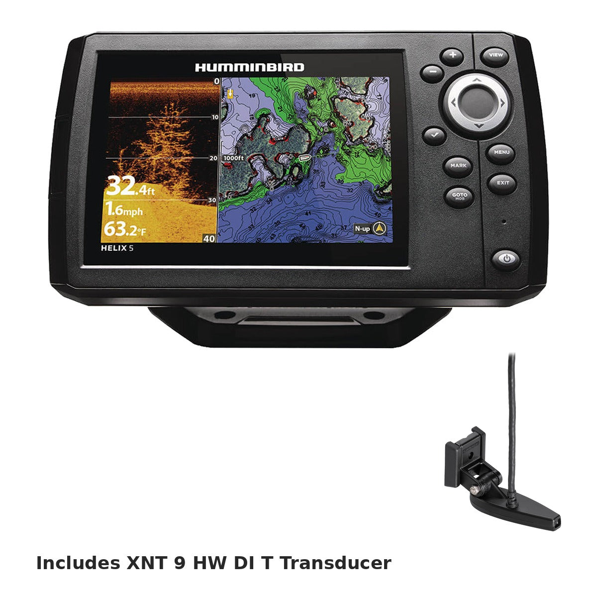 Humminbird HELIX 5 CHIRP DI GPS G3 with XNT 9 HW DI T transducer
