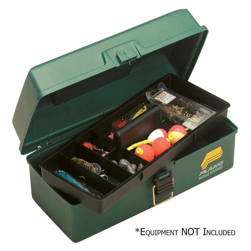 Plano 100103 1-Tray Tackle Box 13-1/4X6-3/4X5" Grn