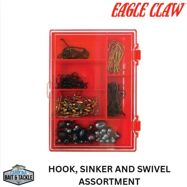 EAGLE CLAW HOOK, SINKER AND SWIVEL ASSORTMENT 122PK