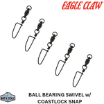 Eagle Claw BALL BEARING SWIVEL W/COASTLOCK SNAP