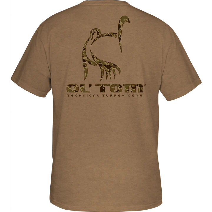 Drake Classic Ol' Tom Logo T-Shirt Golden Pecan Heather