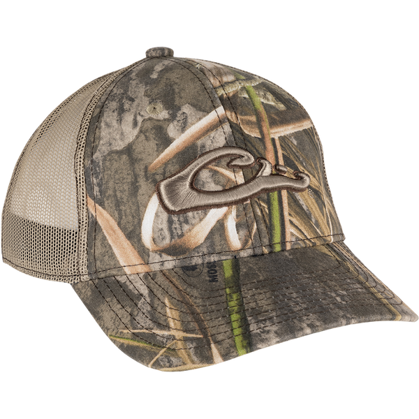 Drake 6 Panel Camo Mesh Back Cap Blades Habitat OSFM