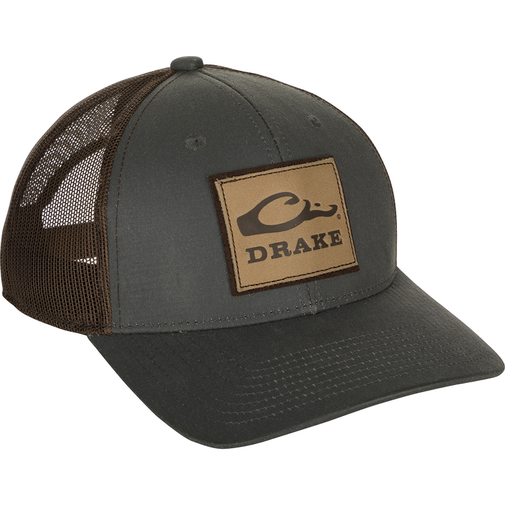 Drake Drake Leather Patch Mesh Back Cap Dark Grey OSFM