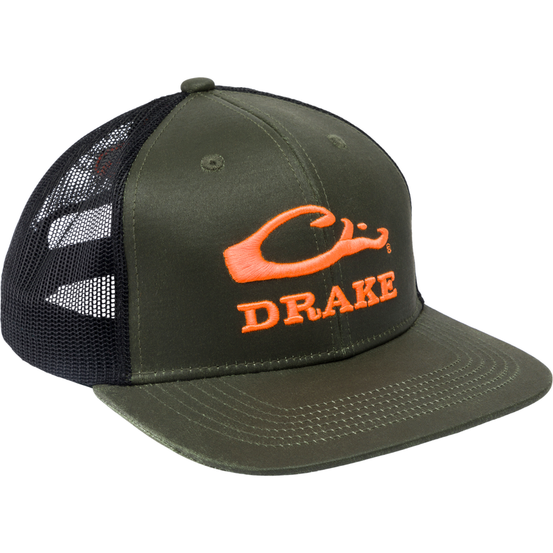Drake Blaze Logo Mesh Back Cap Olive OSFM