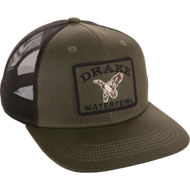Drake Waxed Cotton Duck Patch Mesh Back Cap Khaki OSFM