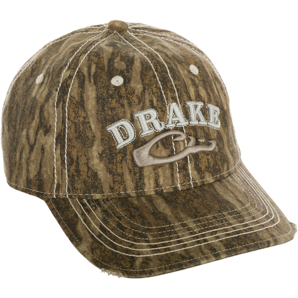 Drake Distressed 6 Panel Ball Cap Bottomland OSFM