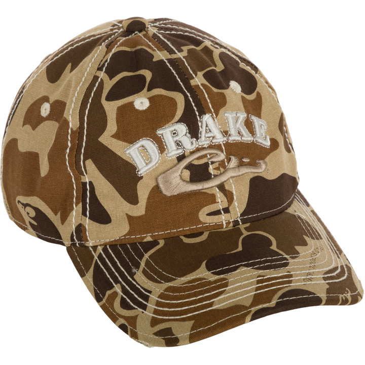 Drake Distressed 6 Panel Ball Cap Old School OSFM