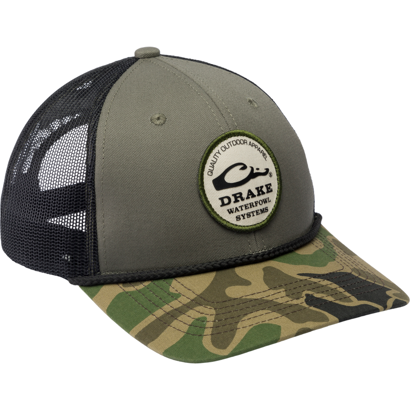 Drake Circle Badge Back Rope Cap Olive-Black OSFM